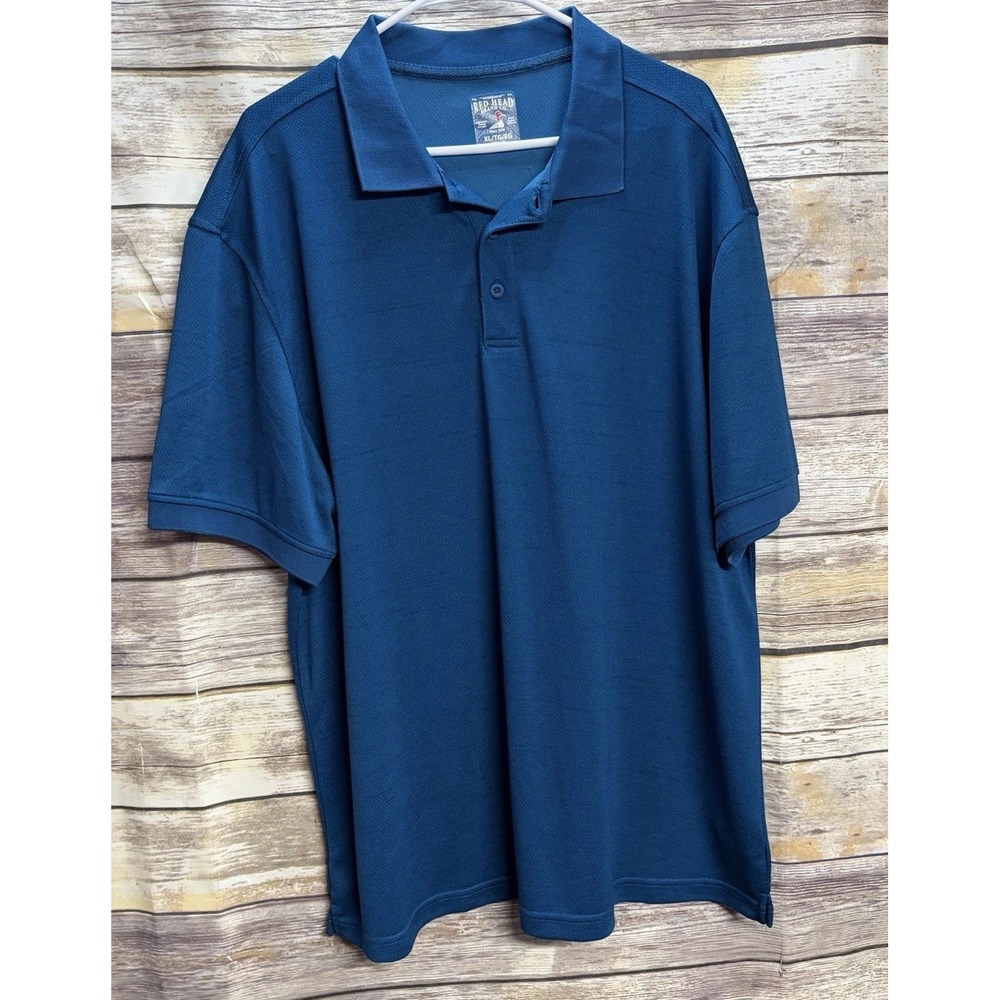 RedHead Polo Shirt Mens XL Extra Large Cadet Blue Moisture Wick Performance Golf
